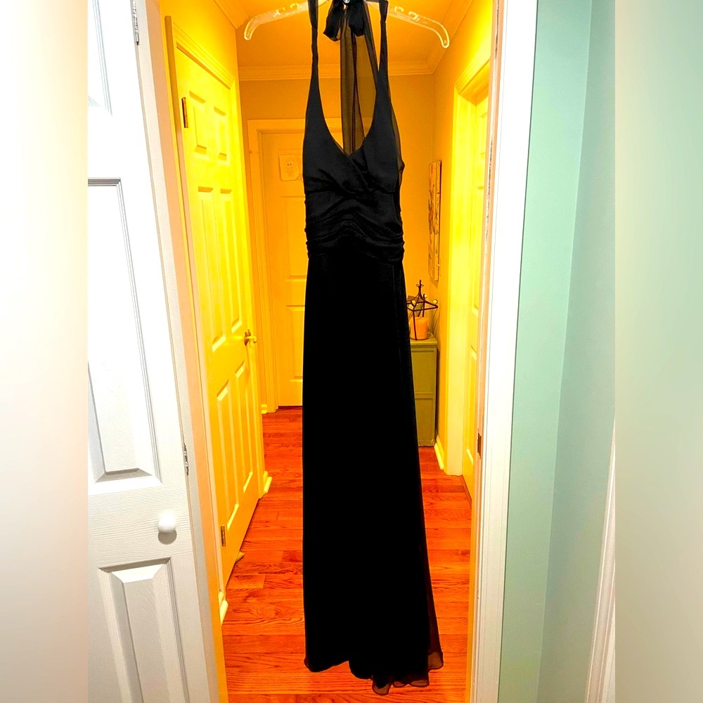 Black Full Length Halter Dress